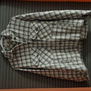 Houndsooth print grey and white jacket medium. New never worn, no tags.